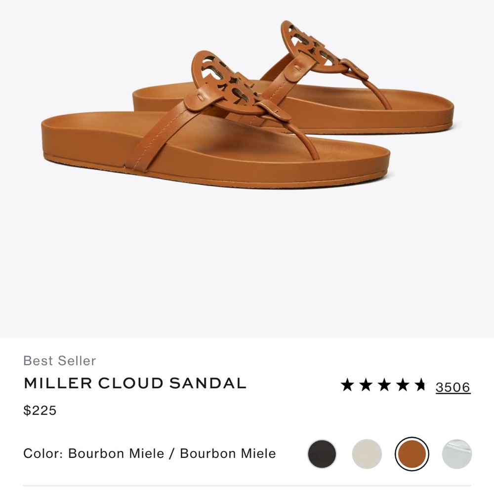 Tory Burch Miller Cloud Sandal in Bourbon Miele